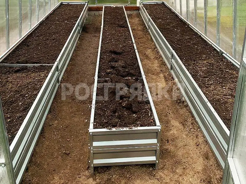 Комплект оцинкованных грядок в теплицу. Высота 40 см.
